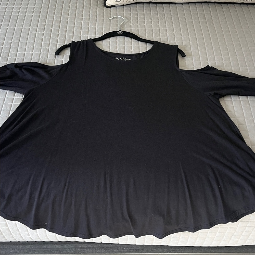 Chico's Black Cold Shoulder Blouse